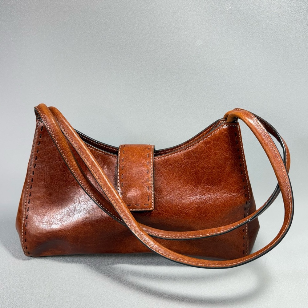 Fossil Vintage Brown Leather Small Double Handle Shoulder Bag